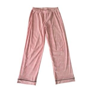 Juicy Couture Velour Sleep Wide Pant Size XS Pink Spellout Pull On Comfort